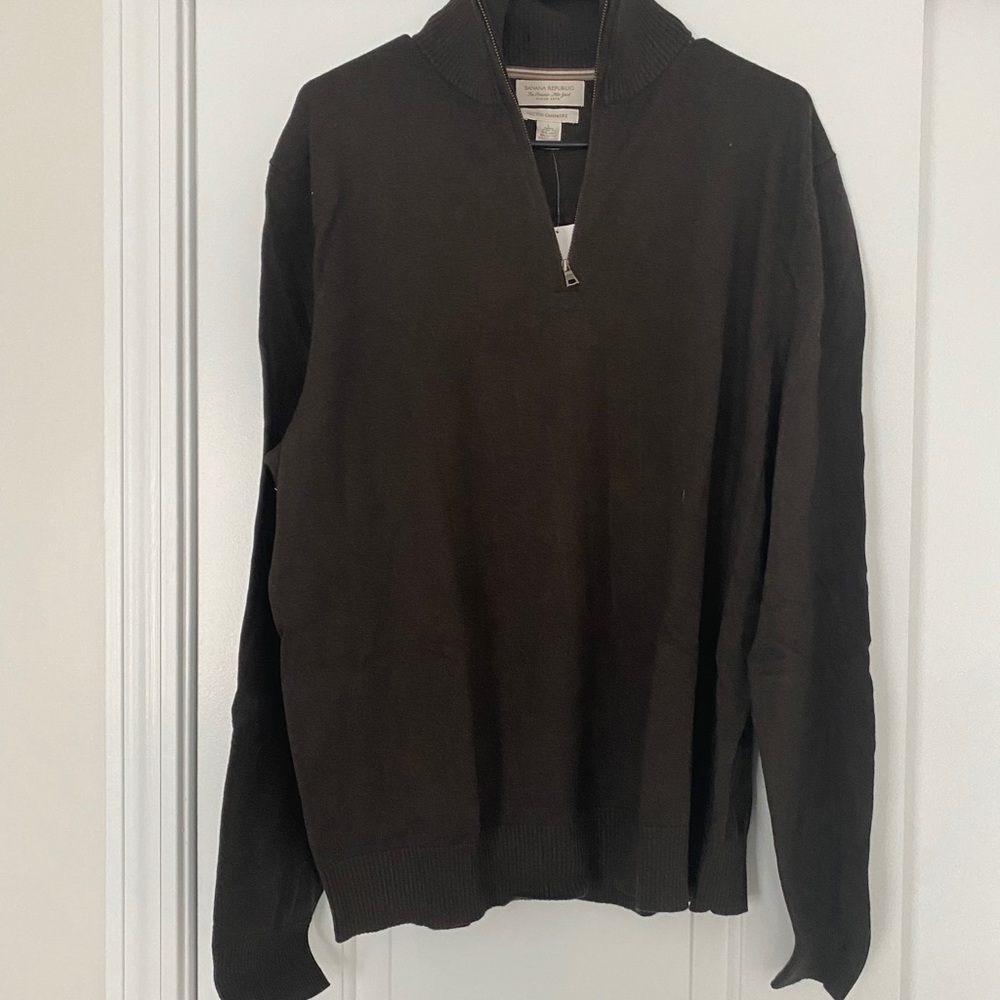 Banana Republic Brown 1/4 Zip Sweater NWT